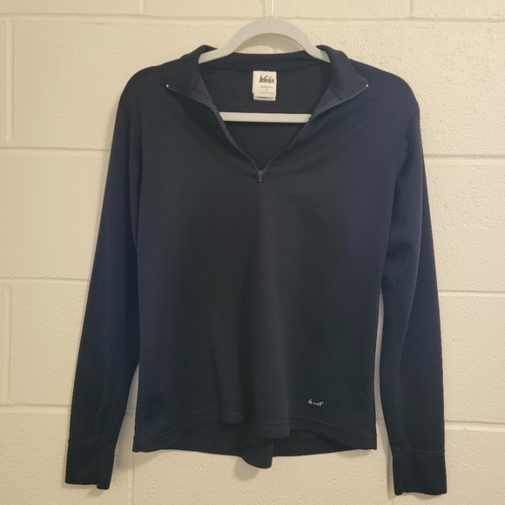 #37 💙 REI women's wicking cooling exercise jacket black longsleeve shirt